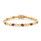 Red Garnet Infinity Link Bracelet (Size - 8) with GB Lock Box in Yellow Gold Tone 6.25 Ct._8530268