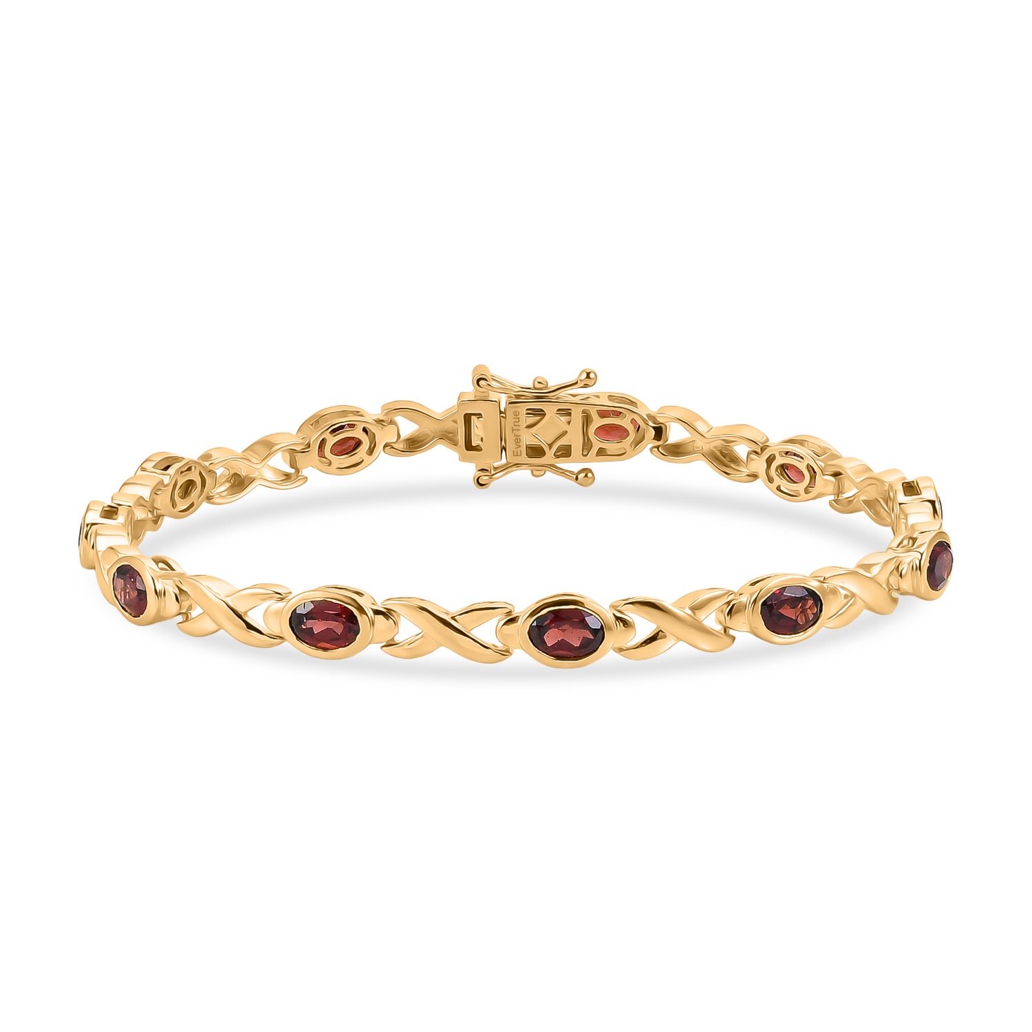 Red Garnet Infinity Link Bracelet (Size - 8) with GB Lock Box in Yellow Gold Tone 6.25 Ct. V32515809 0