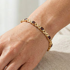Red Garnet Infinity Link Bracelet (Size - 8) with GB Lock Box in Yellow Gold Tone 6.25 Ct._8530268_1