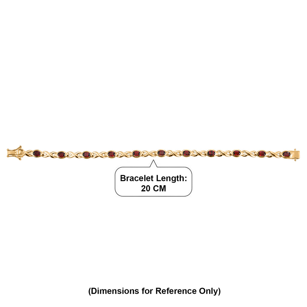 Red Garnet Infinity Link Bracelet (Size - 8) with GB Lock Box in Yellow Gold Tone 6.25 Ct._8530268_4