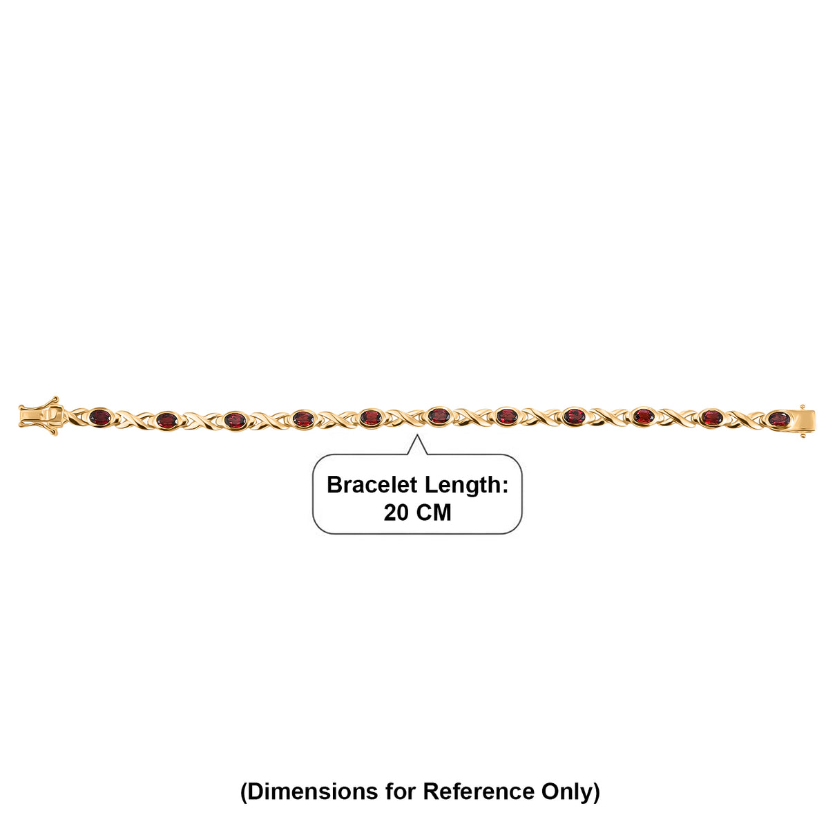 Red Garnet Infinity Link Bracelet (Size - 8) with GB Lock Box in Yellow Gold Tone 6.25 Ct. V32515809 5