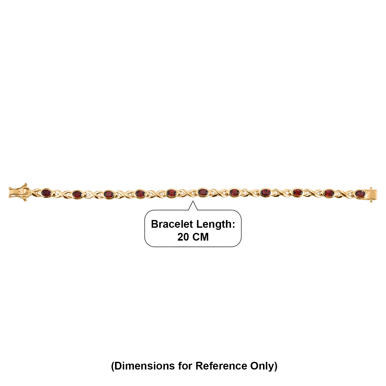 Red Garnet Infinity Link Bracelet (Size - 8) with GB Lock Box in Yellow Gold Tone 6.25 Ct. V32515809 5