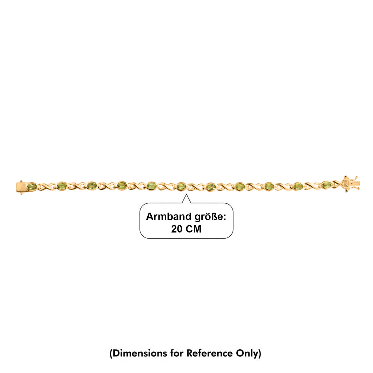 EverTrue - Natural Hebei Peridot Infinity Link Bracelet (Size - 8) with GB Lock Box in Yellow Gold Tone 5.40 Ct. V32592220 5