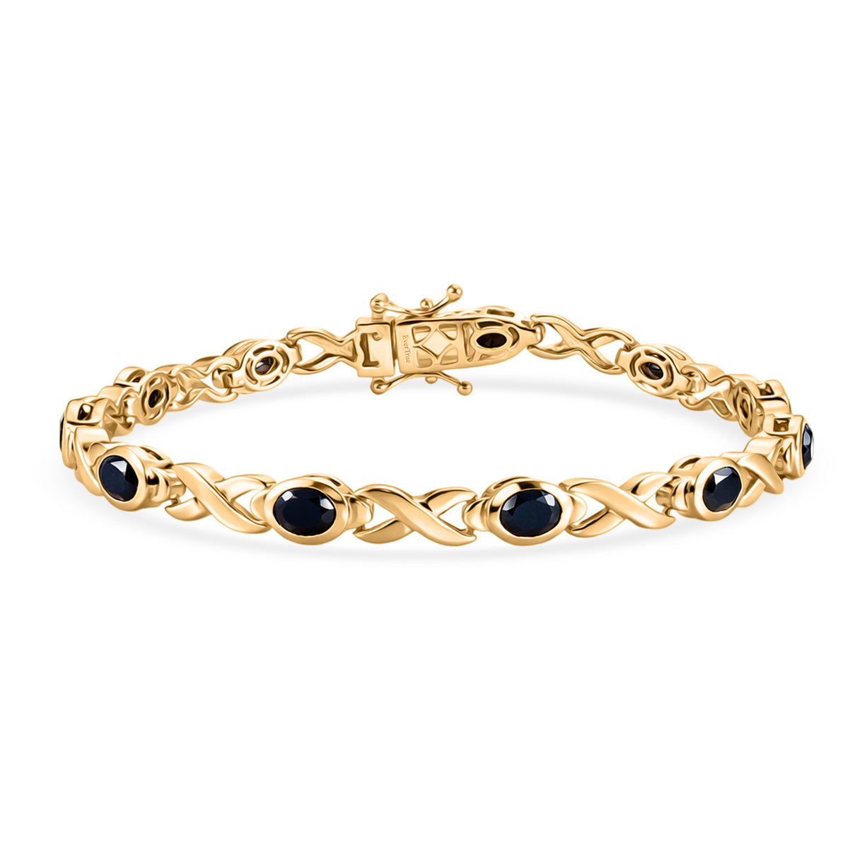 Black Spinel Bracelet (Size - 8) with GB Lock Box in Yellow Gold Tone 6.60 Ct. V32536638 0