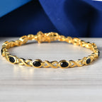 EverTrue Black Spinel Bracelet (Size - 8) with GB Lock Box in Yellow Gold Tone 6.60 Ct._8530345_2
