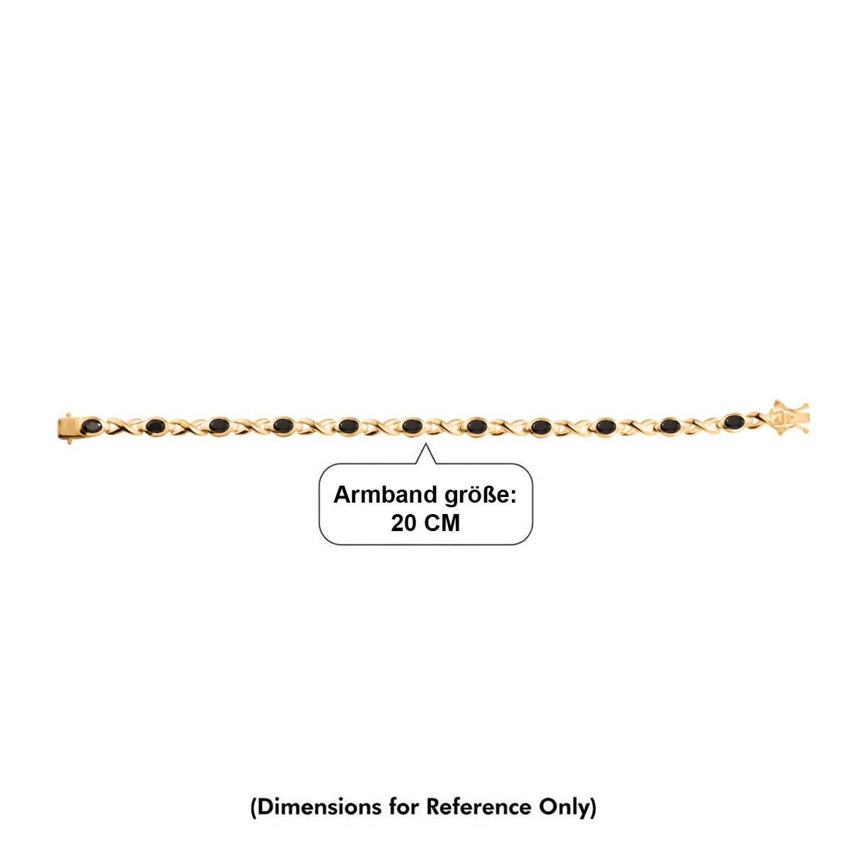 Black Spinel Bracelet (Size - 8) with GB Lock Box in Yellow Gold Tone 6.60 Ct. V32536638 5