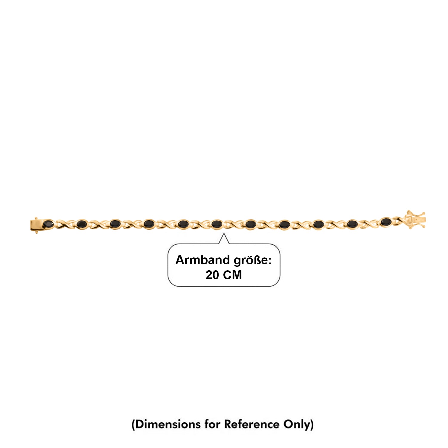 Black Spinel Bracelet (Size - 8) with GB Lock Box in Yellow Gold Tone 6.60 Ct. V32536638 5