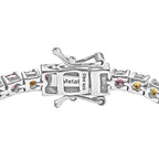 D'Joy - Multi-Tourmaline Tennis Bracelet (Size - 7) with GB Lock Box in Rhodium Overlay Sterling Silver 6.33 Ct, Silver Wt. 10.15 Gms_8531448_3