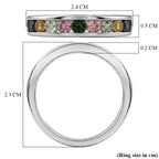 D'Joy - Multi-Tourmaline Half Eternity Band Ring in Platinum Overlay Sterling Silver 1.00 Ct._8531553_5