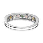 D'Joy - Multi-Tourmaline Half Eternity Band Ring in Platinum Overlay Sterling Silver 1.00 Ct._8531559_4