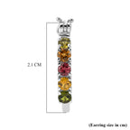 D'Joy - Multi-Tourmaline Earring with Clasp in Platinum Overlay Sterling Silver 1.15 Ct._8531564_4