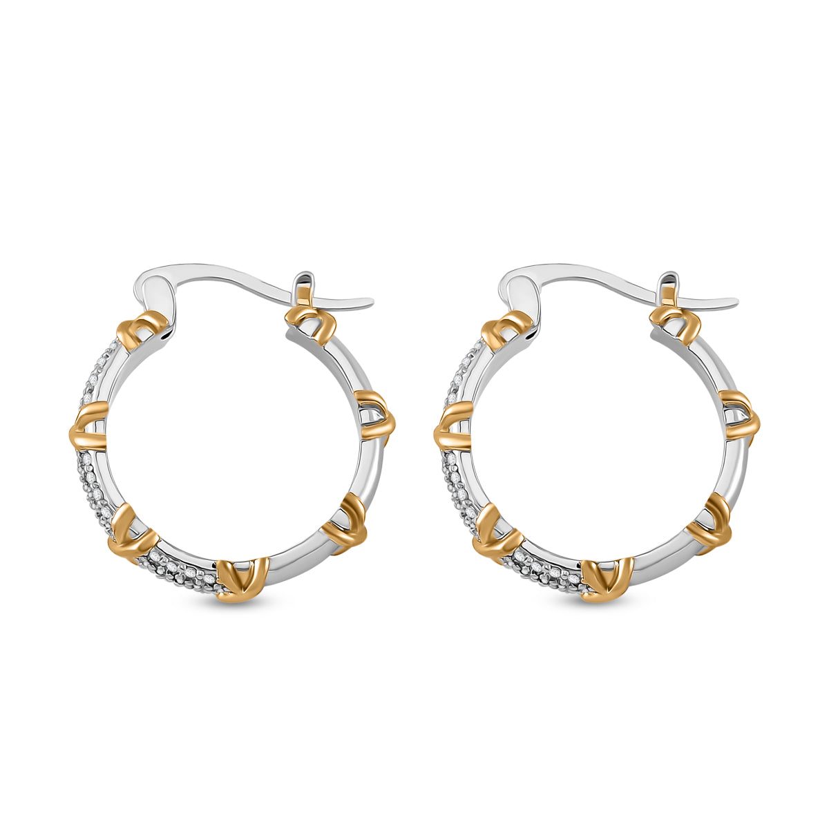 White Cubic Zirconia Criss Cross Earring with Clasp 8531594 4