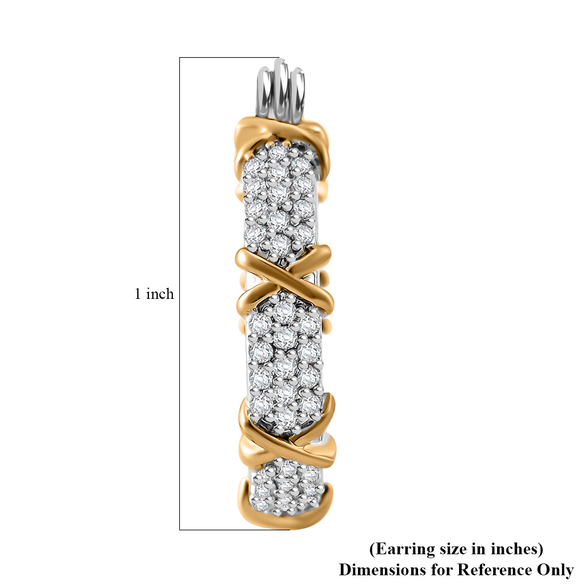 White Cubic Zirconia Criss Cross Earring with Clasp 8531594 6