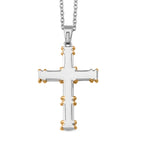 Blue Cubic Zirconia Criss Cross Pendant with Chain (Size - 20+2 Inch Ext)_8531616_4