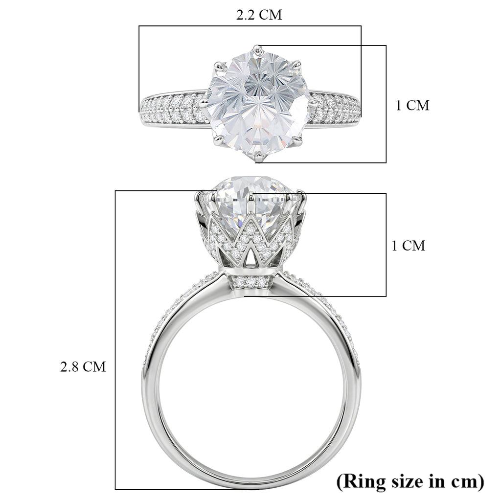 D'Joy GRA Certified Moissanite (VVS-D) Solitaire Ring in Rhodium Overlay Sterling Silver 3.00 Ct._8531668_5