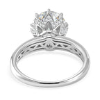 D'Joy GRA Certified Moissanite (VVS-D) Solitaire Ring in Rhodium Overlay Sterling Silver 3.00 Ct._8531779_4