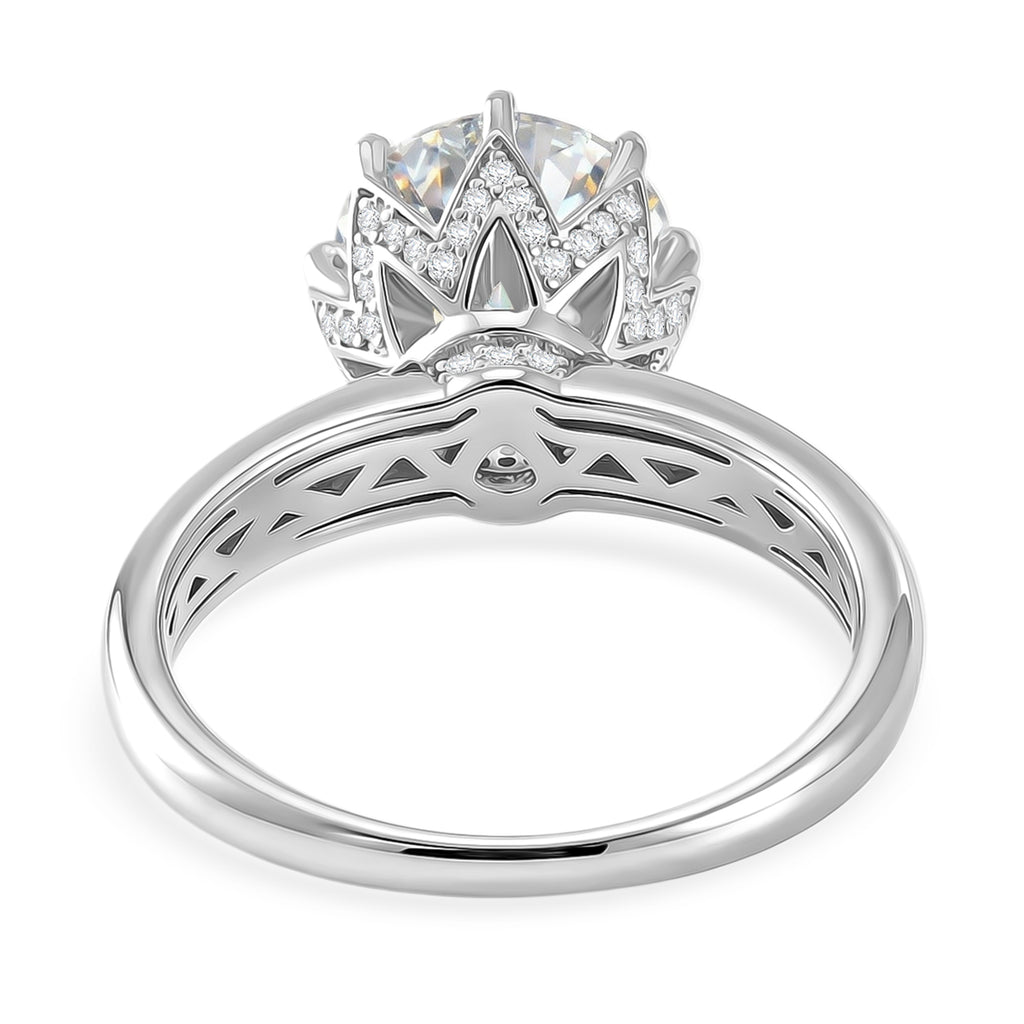 D'Joy GRA Certified Moissanite (VVS-D) Solitaire Ring in Rhodium Overlay Sterling Silver 3.00 Ct._8531780_4