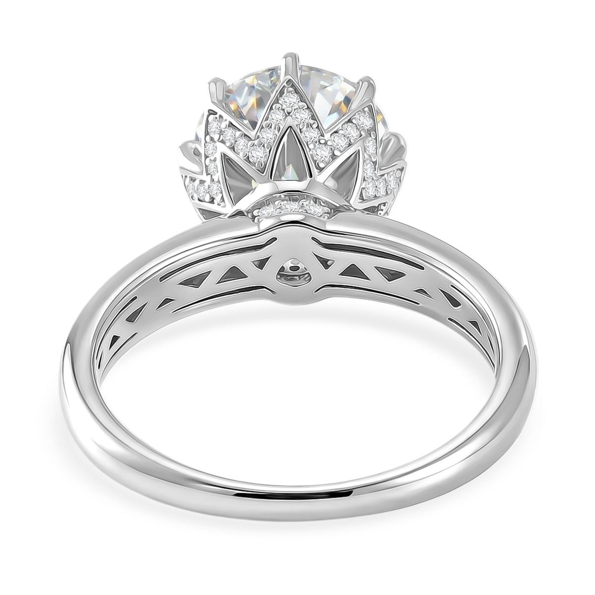 D'Joy GRA Certified Moissanite (VVS-D) Solitaire Ring in Rhodium Overlay Sterling Silver 3.00 Ct. V32524641 5