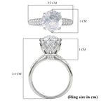 D'Joy GRA Certified Moissanite (VVS-D) Solitaire Ring in Rhodium Overlay Sterling Silver 3.00 Ct._8531780_5
