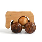 Livmore Handcrafted Wooden Elephant Rolling Toy with Wheels (9 x 10 x 8 cm) - Brown_8531874_2