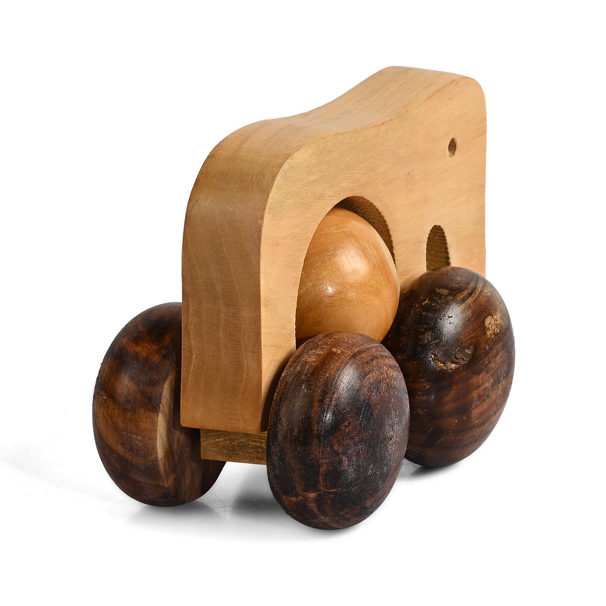 Livmore Handcrafted Wooden Elephant Rolling Toy with Wheels (9 x 10 x 8 cm) - Brown V32757268 4