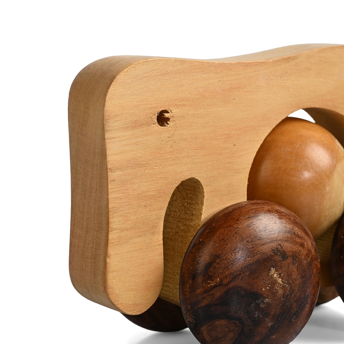 Livmore Handcrafted Wooden Elephant Rolling Toy with Wheels (9 x 10 x 8 cm) - Brown V32757268 5
