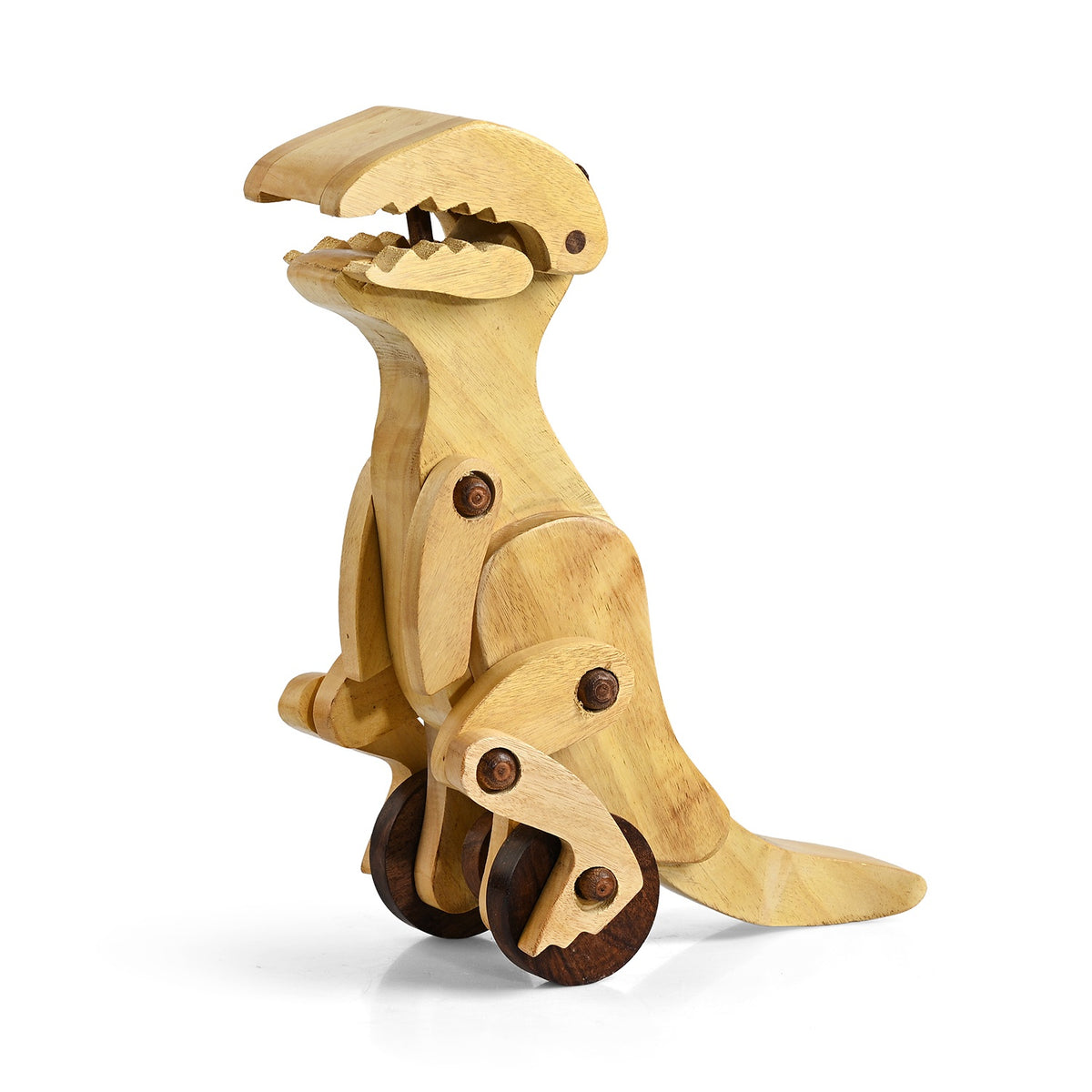 Livmore Handcrafted Wooden Toy Dinosaur Figurines (10.2 x 3.1 x 4.3 cm) - Light Beige &amp; Brown V32751287 0