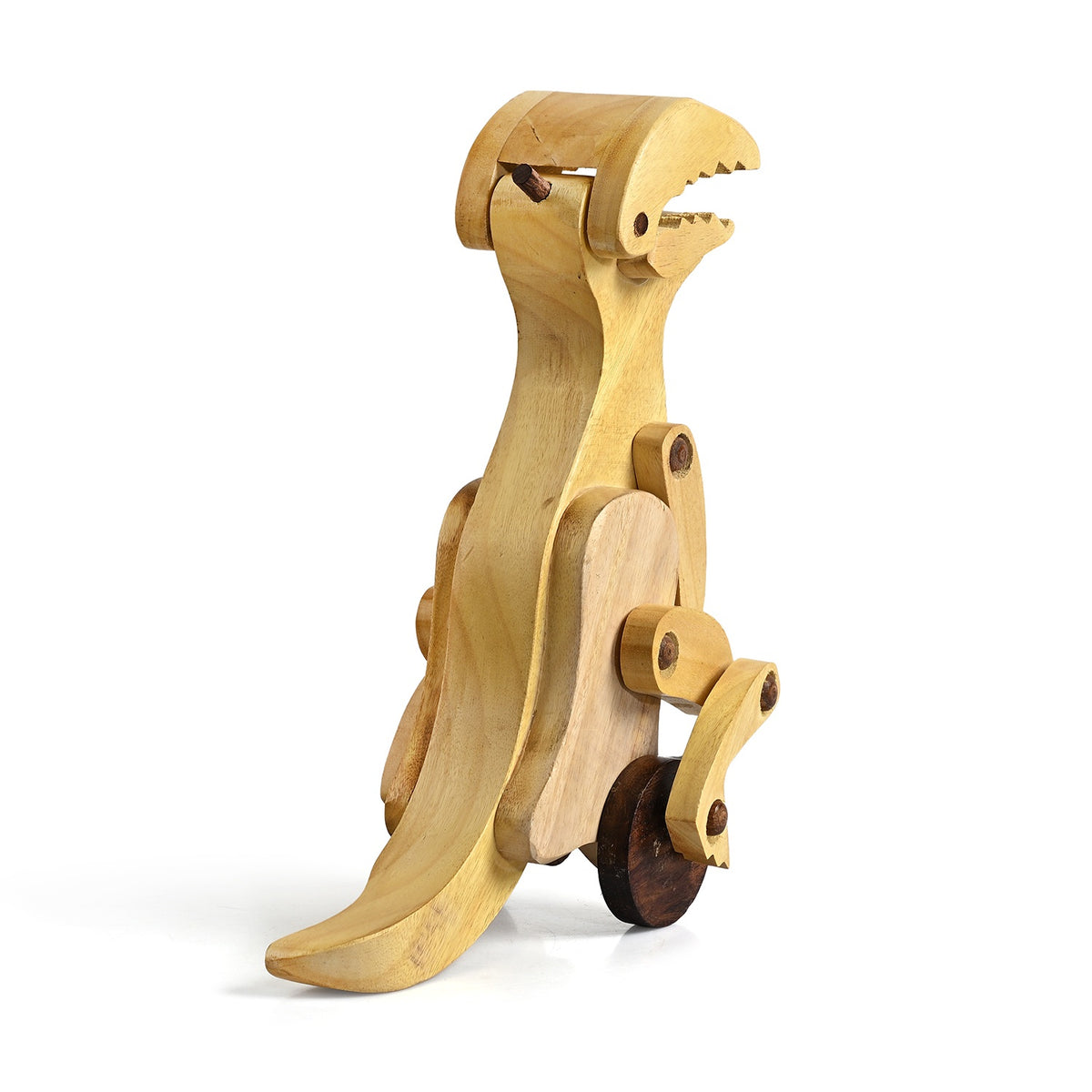 Livmore Handcrafted Wooden Toy Dinosaur Figurines (10.2 x 3.1 x 4.3 cm) - Light Beige &amp; Brown V32751287 4