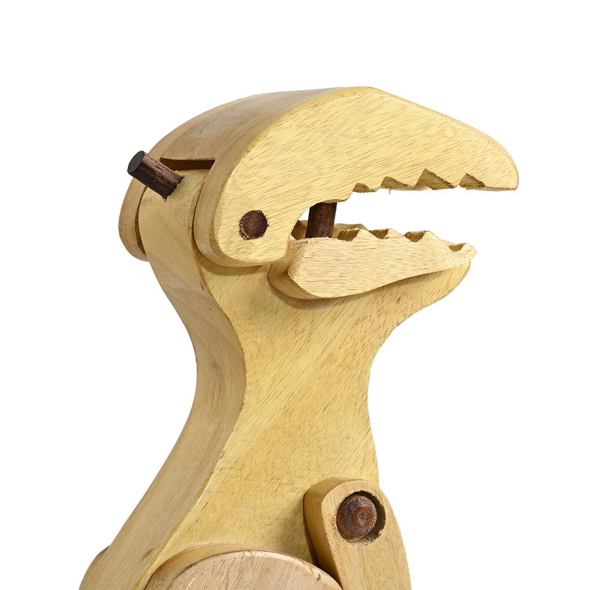 Livmore Handcrafted Wooden Toy Dinosaur Figurines (10.2 x 3.1 x 4.3 cm) - Light Beige &amp; Brown V32751287 5