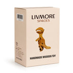 Livmore Handcrafted Wooden Toy Dinosaur Figurines (10.2 x 3.1 x 4.3 cm) - Light Beige & Brown_8531878_5