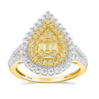 NY Closeout Deal - 14K Yellow Gold Earth Mined Arygle NATURAL Yellow Diamond Ring 1.00 Ct, Gold Wt. 3.50 Gms- Pear_8531972
