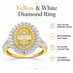 NY Closeout Deal - 14K Yellow Gold Earth Mined Argyle NATURAL Yellow Diamond Ring 1.00 Ct, Gold Wt. 3.50 Gms- Oval_8532076_2