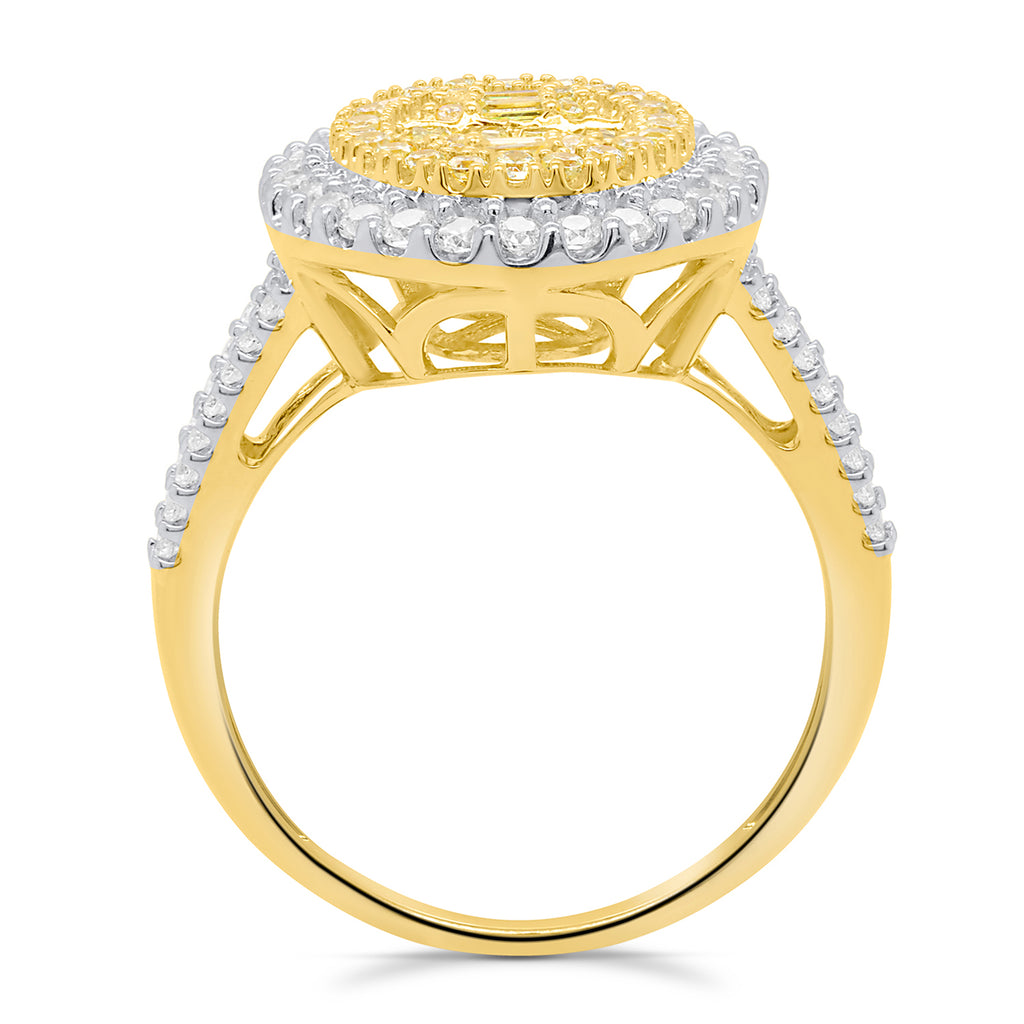 NY Closeout Deal - 14K Yellow Gold Earth Mined Argyle NATURAL Yellow Diamond Ring 1.00 Ct, Gold Wt. 3.50 Gms- Oval_8532076_3