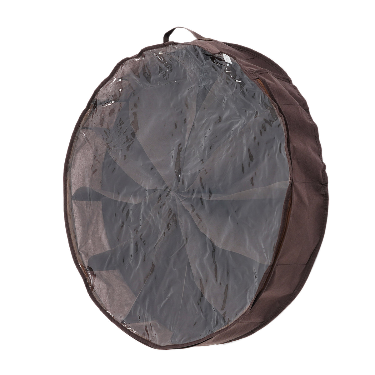 Round Non-Woven Underbed Shoe Storage Organiser Bag (Size 75x15cm) - Brown V32514132 2