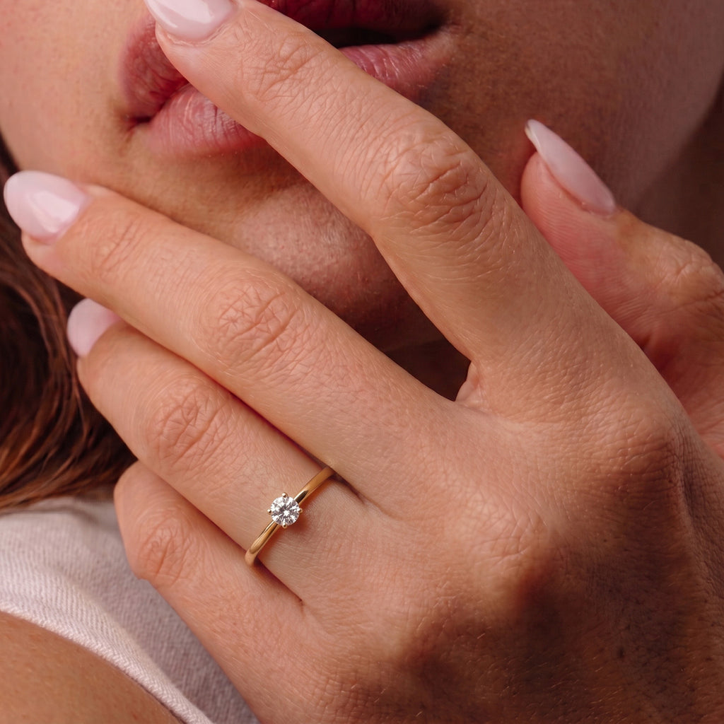 Luxuriant - Lab Grown Diamond (SI/G-H) Solitaire Ring in 18K Vermeil Yellow Gold Plated Sterling Silver 0.26 Ct._8532212_1