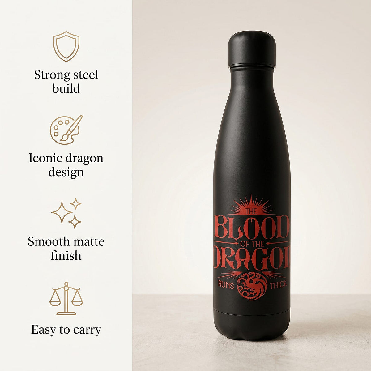House Of The Dragon - Blood Of The Dragon Metal Water Bottle - Red 8532356 2