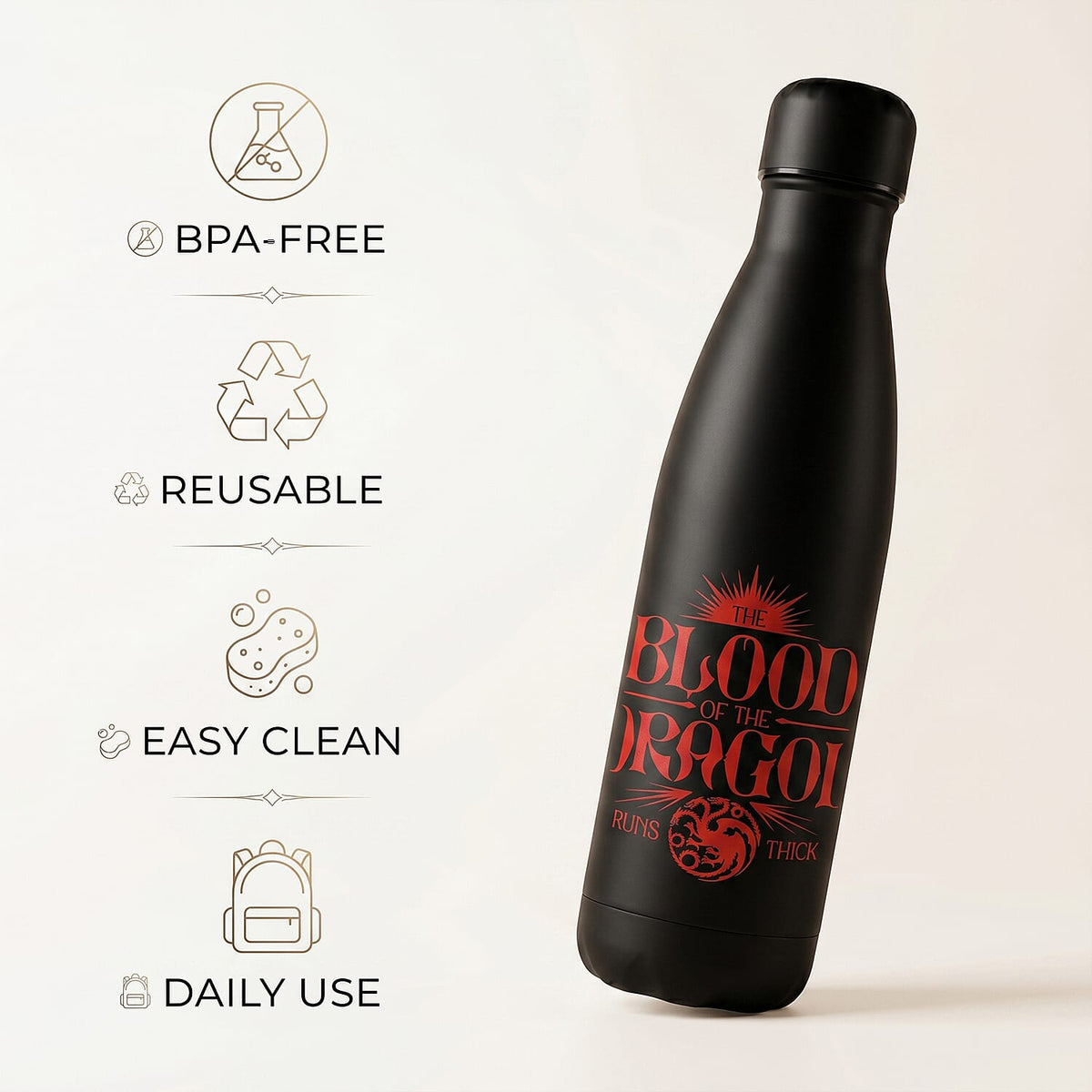 House Of The Dragon - Blood Of The Dragon Metal Water Bottle - Red 8532356 3