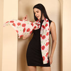 100% Mulberry Silk Signature Printed Silk Scarf (Size 50 x 175 m) - Red_8532707_3