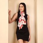 100% Mulberry Silk Signature Printed Silk Scarf (Size 50 x 175 m) - Red_8532707_4