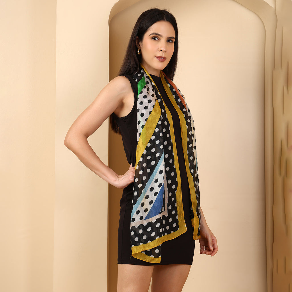 La Marey Signature 100% Mulberry Silk Scarf (Size 50 x 175 cm) Yellow_8532711_2