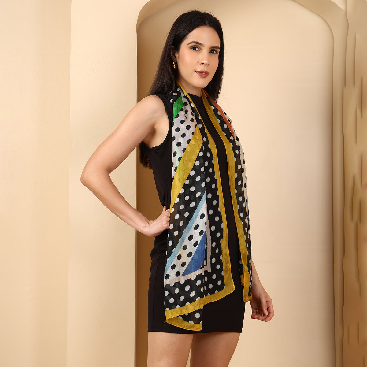 La Marey Signature 100% Mulberry Silk Scarf (Size 50 x 175 cm) Yellow V32577331 2