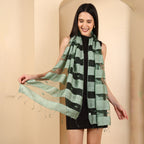 La Marey Silk Modal Scarf - Green_8532722_3