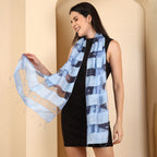 La Marey Silk Modal Scarf - Blue_8532723_4