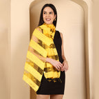La Marey Silk Modal Scarf - Yellow_8532725_5