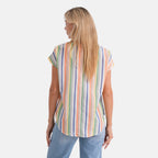 La Marey Abstract V-Neck Blouse (Size XL, 20-22) - Multi_8534170_2