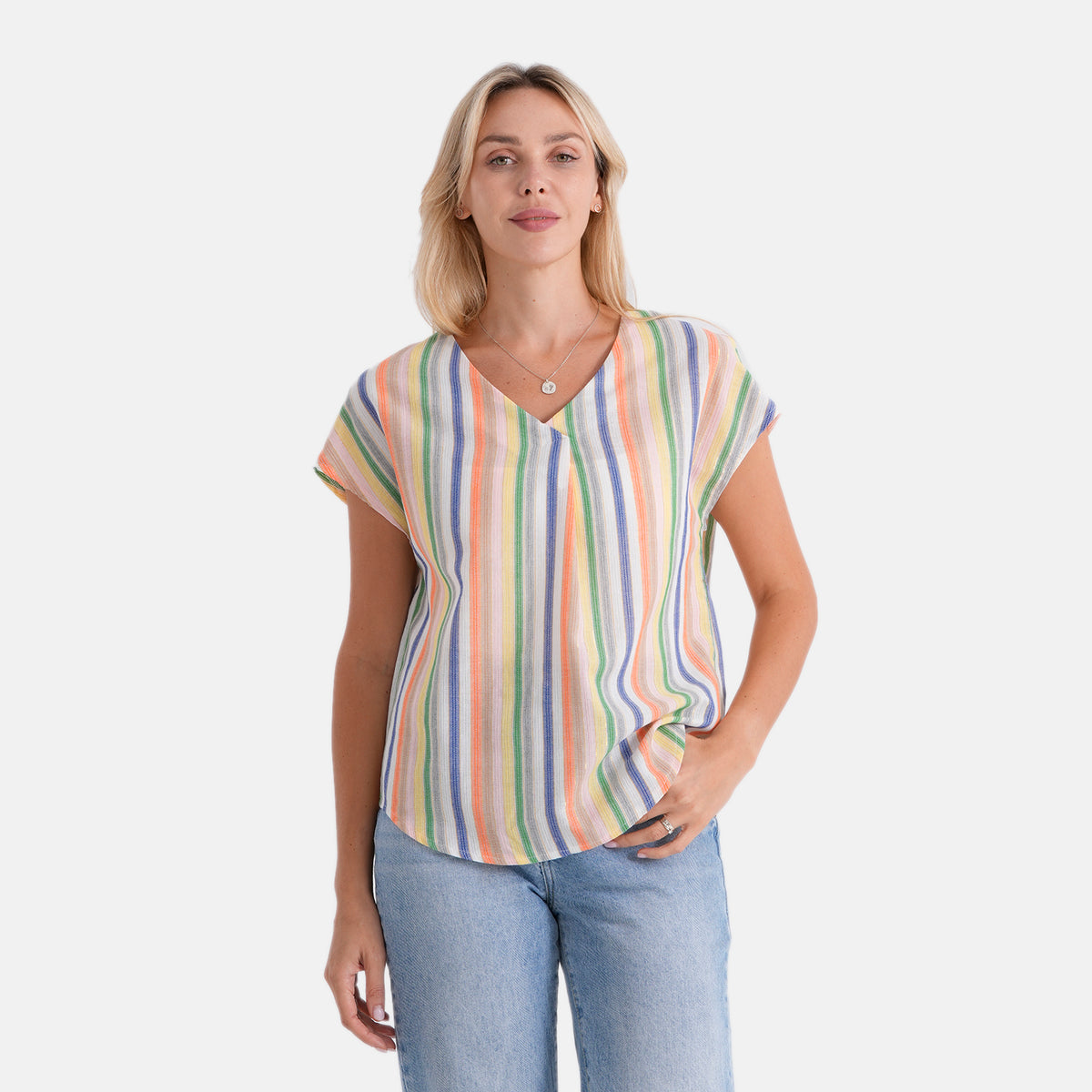 La Marey Abstract V-Neck Blouse (Size XXL, 24-26) - Multi V32613337 0