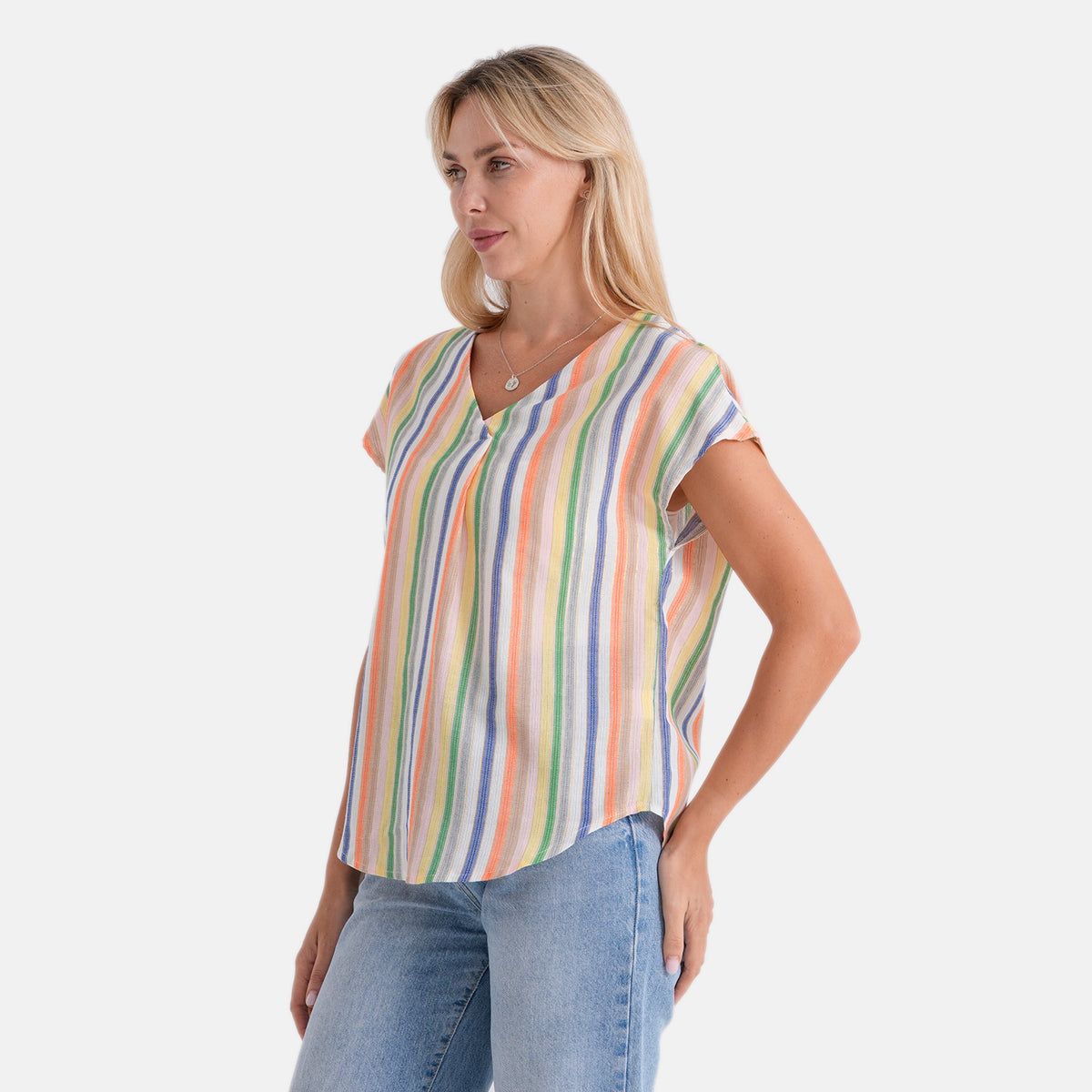 La Marey Abstract V-Neck Blouse (Size XXL, 24-26) - Multi V32613337 4