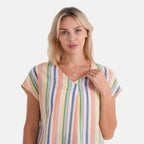 La Marey Abstract V-Neck Blouse (Size XXL, 24-26) - Multi_8534171_4