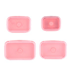 LIVMORE Set of 4 Food-Grade Silicone Collapsible Bowls (350ml-1200ml) - Microwave, Freezer & Dishwasher Safe Stackable Meal Prep Containers - Pink_8534177_3