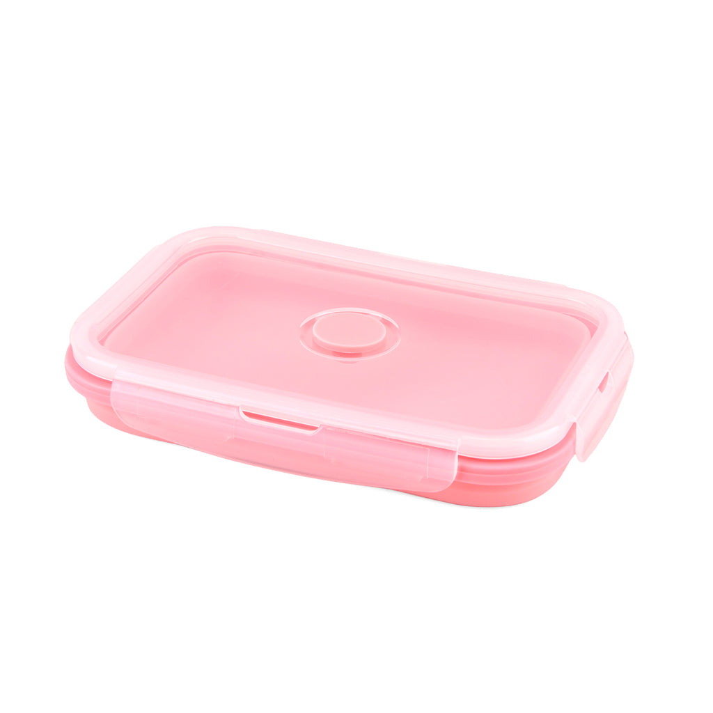 LIVMORE Set of 4 Food-Grade Silicone Collapsible Bowls (350ml-1200ml) - Microwave, Freezer & Dishwasher Safe Stackable Meal Prep Containers - Pink_8534177_5